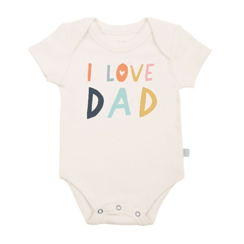 Finn & Emma Short Sleeve Graphic Bodysuit, Love Dad 0-3 Months