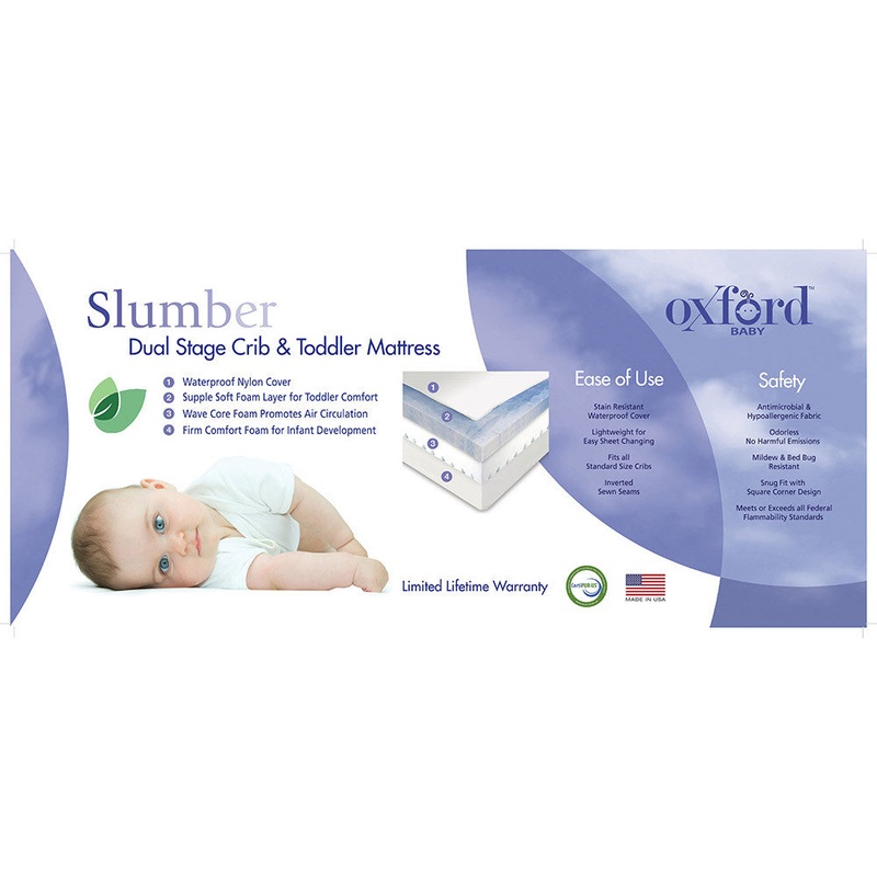 Oxford Slumber Dual Stage Crib & Toddler Mattress-Supple Soft