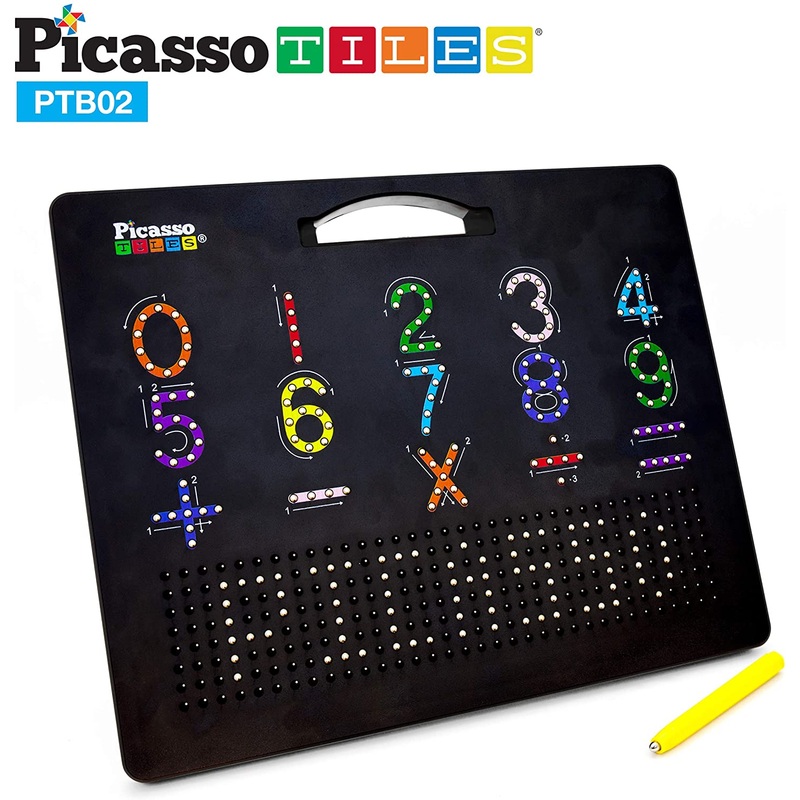 PicassoTiles 2-in-1 Double Sided Magnetic Drawing Board ABC + Number