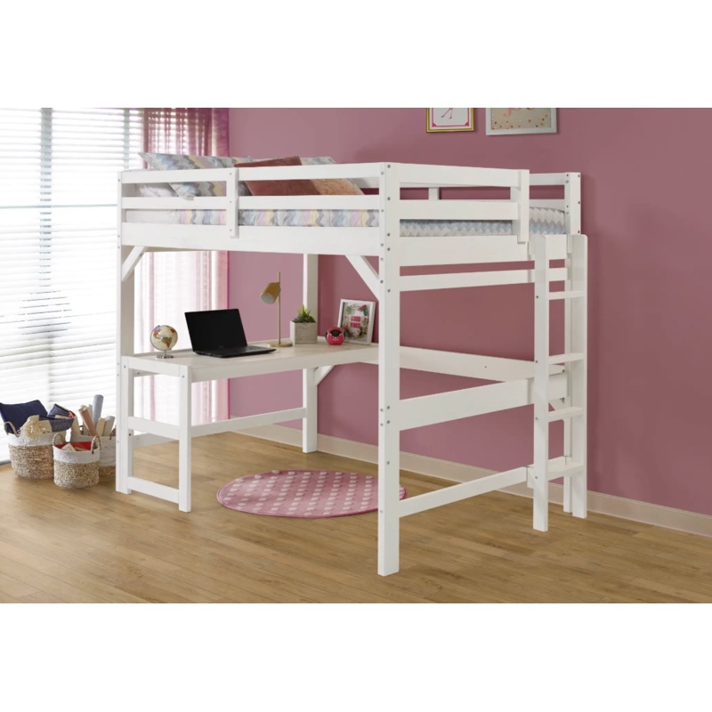 Innovations Full Size Ladder Loft Bed with Desk**400lbs Rating White