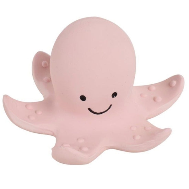 Tikiri Toys Octopus – Natural Rubber Teether, Rattle & Bath Toy