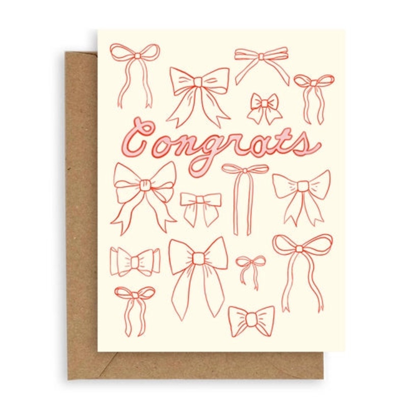 Bow Outline Congrats Card
