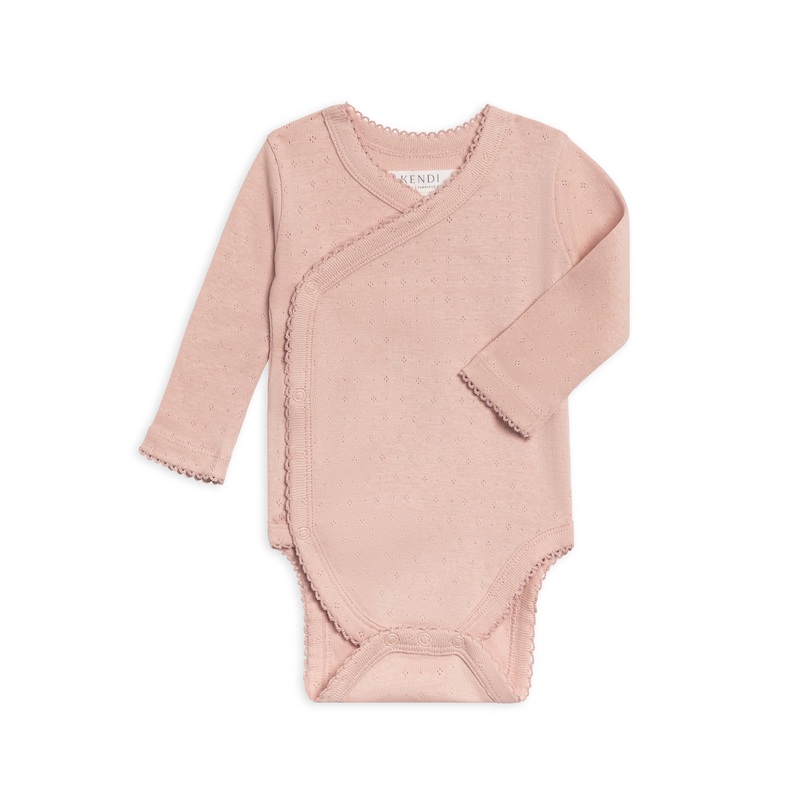 Rose Pointelle Kimono Organic Newborn Bodysuit | Ballet NB