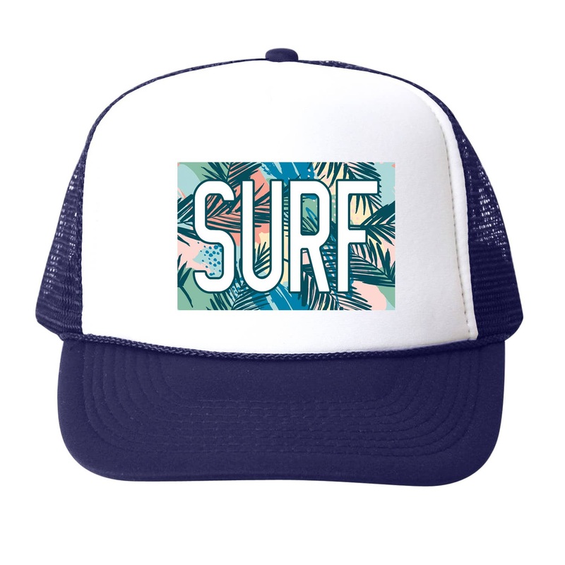 SURF Floral Trucker Hat Hot Pink Small (Baby)