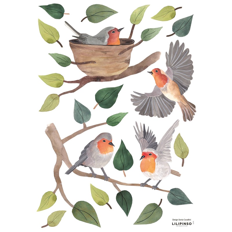 Redbreasted Robins Wall Decals