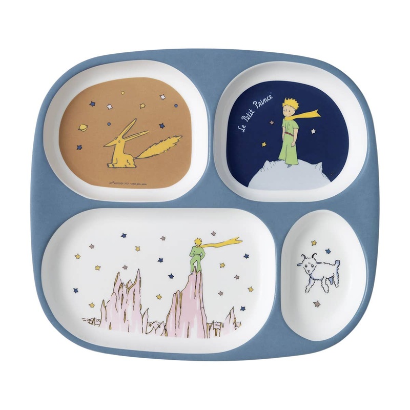 The Little Prince 4-Compartment Serving Tray 6m + Blue Melamine