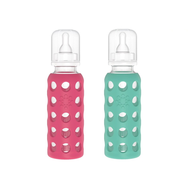 9 oz Glass Baby Bottle 2 Pack Raspberry – Kale