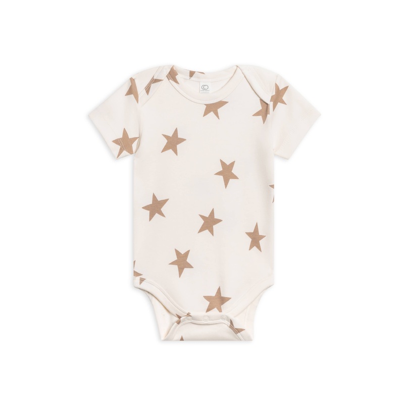 Afton Organic Baby Bodysuit | Star/Truffle 0-3M