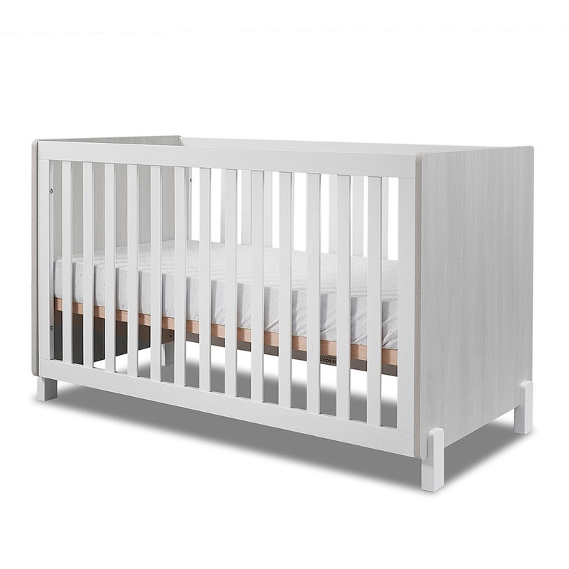 Sorelle Pannello Crib Grigio and White