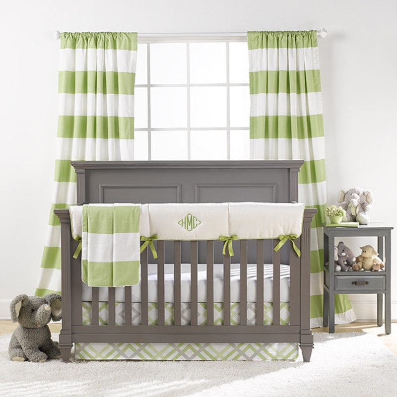 Liz and Roo Kiwi Bumperless Crib Bedding
