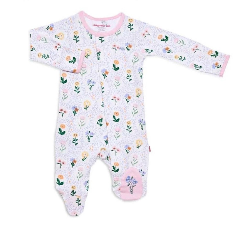 Magnetic Me Pink Abbey Organic Cotton Footie 6-9 Month
