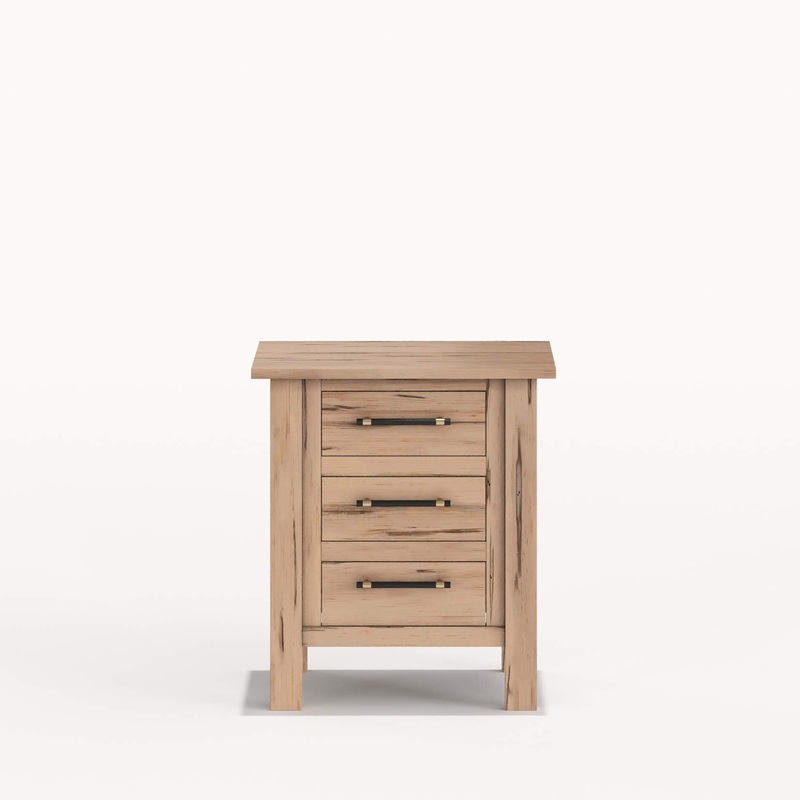 Milk Street Baby Tiegen 3-Drawer Nightstand Granola Champagne Bronze