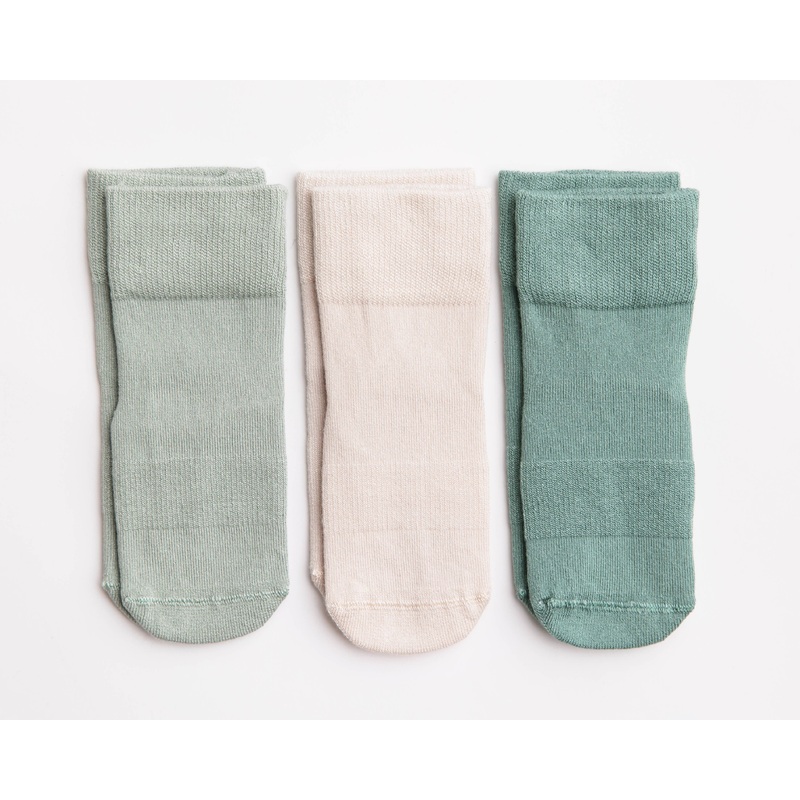Coastal – Non-Slip Baby Socks Stone Gray, Eucalyptus, Thyme 0 – 6M