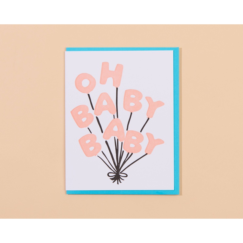 Baby Balloons Letterpress Greeting Card
