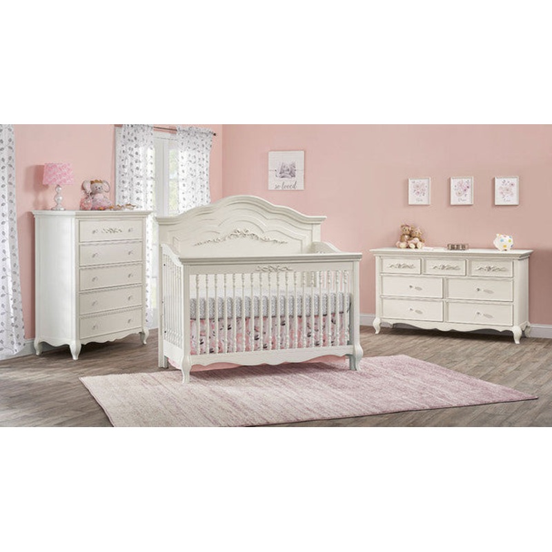 Oxford Bella 3 Piece Nursery Set in Pearl White