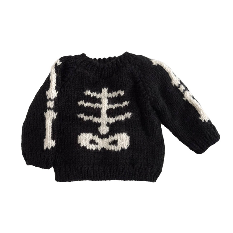 Skeleton Knitted Sweater Black XS 6-12m