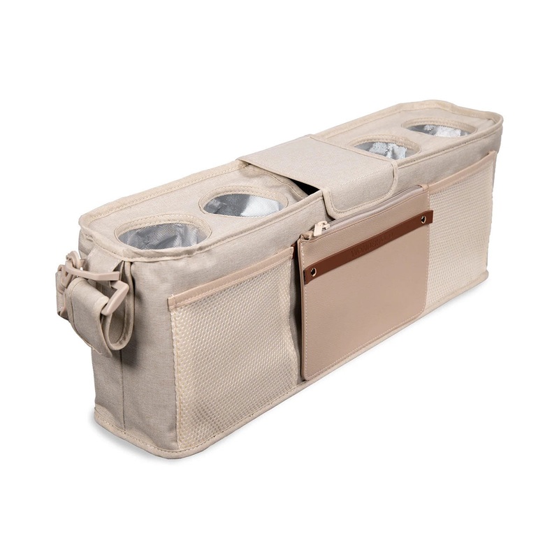 Wonderfold Parent Console with 4 Insulated Cup Holders – Beige