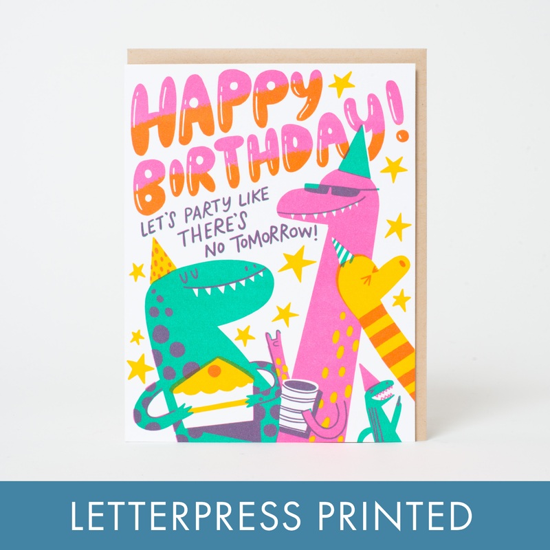 Dino Party Birthday Greeting Card