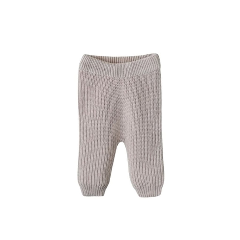 Mushie Chunky Knit Pants Blush 3-6 Months