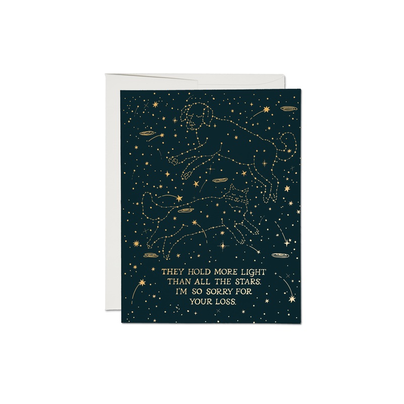 Pet Constellation sympathy greeting card