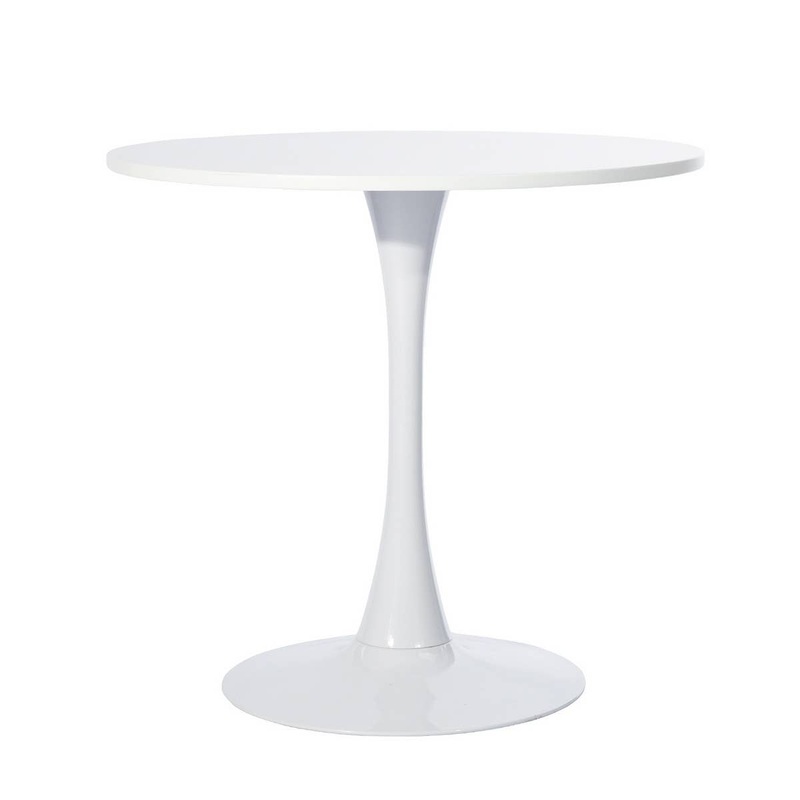31.5” Round Dining Table White/Black: White