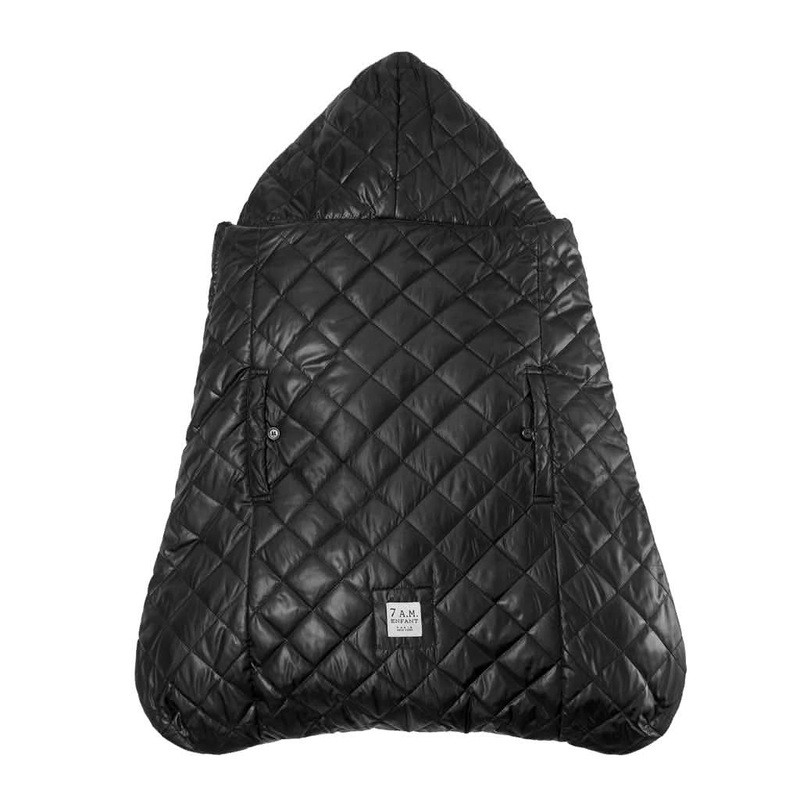 7 AM Enfant K-Poncho Winter Baby Carrier Cover, 0-3T Black
