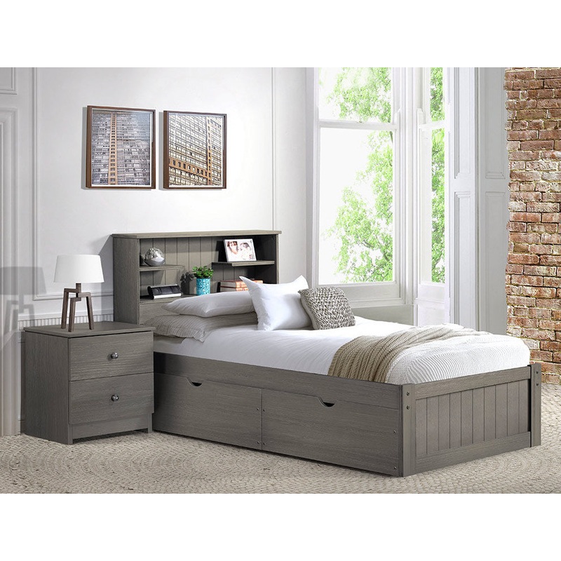 Innovations Newport Bookcase Headboard + Bed (Complete) Gray Twin