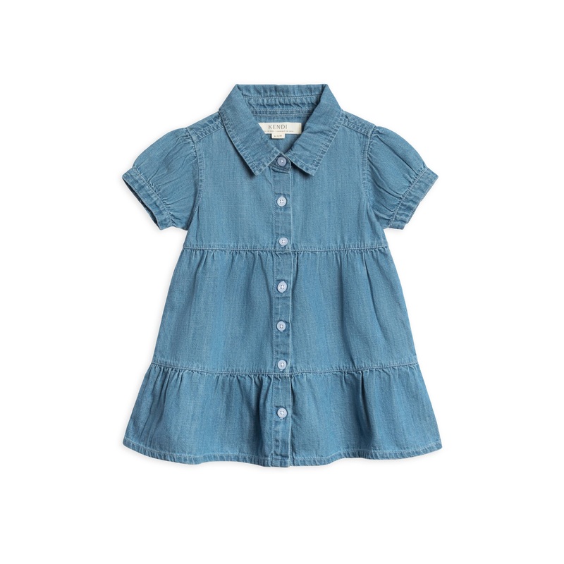 Organic Baby & Kids Pippa Chambray Short Sleeve Shirt Dress: 3T