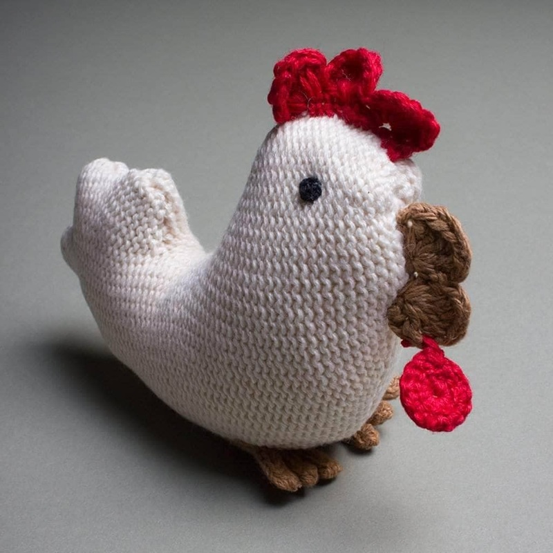 Organic Baby Toys – Newborn Rattles | Chicken (Handmade)