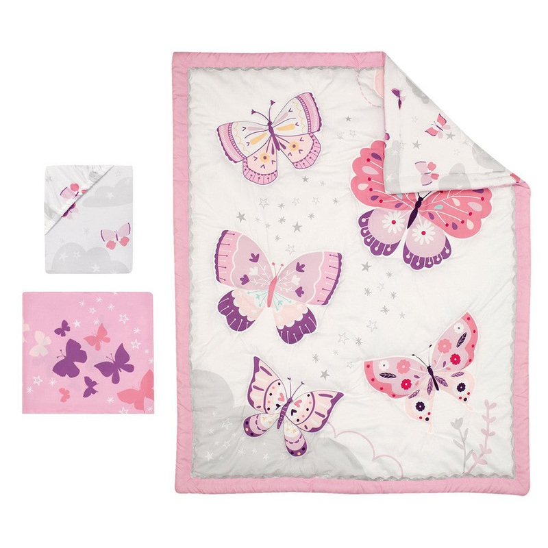 Bedtime Originals Butterfly Kisses 3-Piece Bedding Set