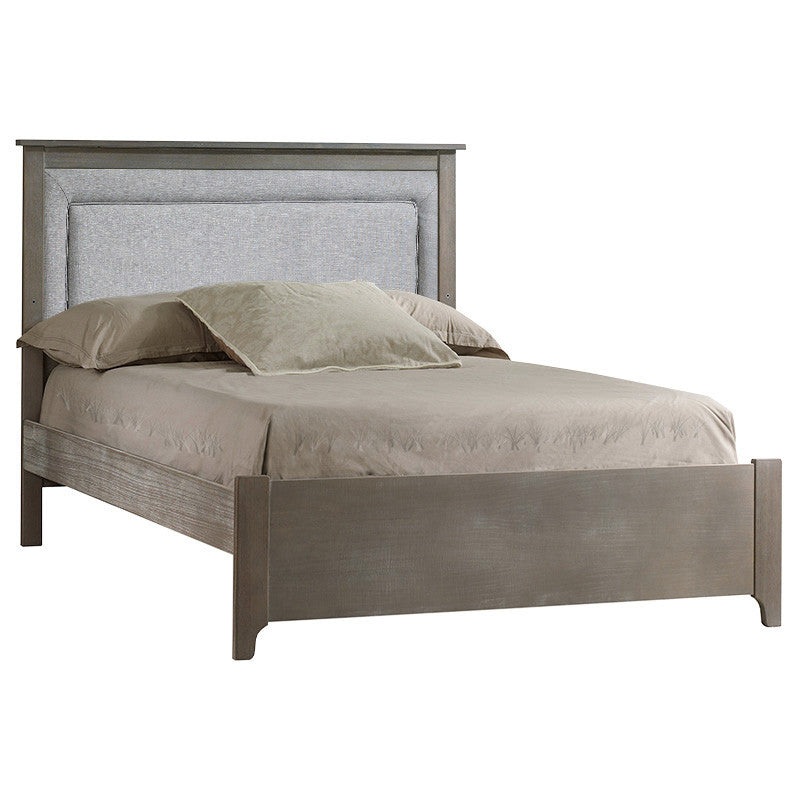 NEST Emerson Collection Double Bed 54″ with Low profile footboard, rails & upholstered Panel Fog in Owl