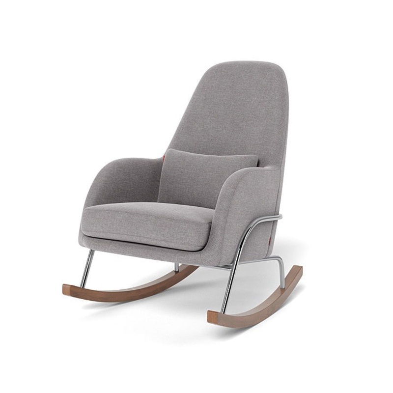 Monte Design Jackson Rocker Pebble Grey Performance Weave Chrome