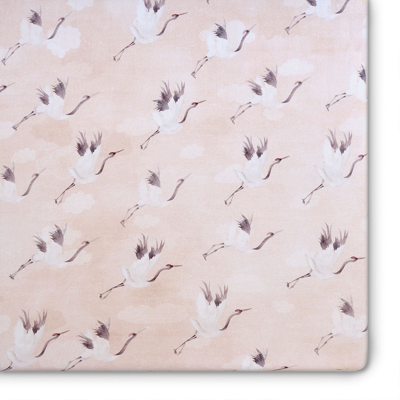 Oilo Crane Jersey Crib Sheet