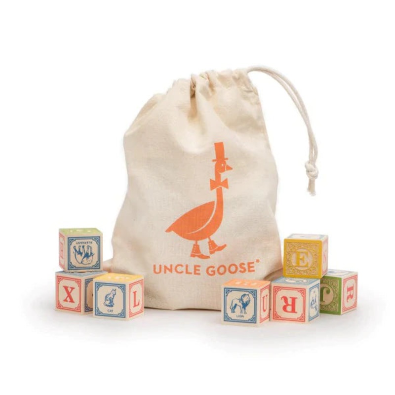 Uncle Goose Classic ABC Blocks in Canvas Bag