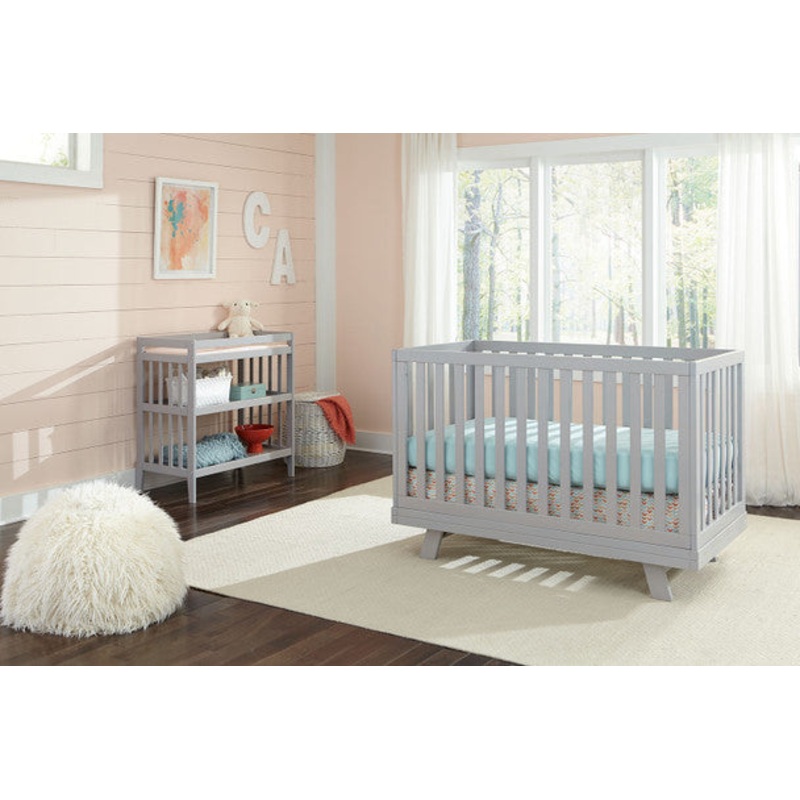 Westwood Reese Collection 2 Piece Nursery Set in Fog- Crib and Changing Table