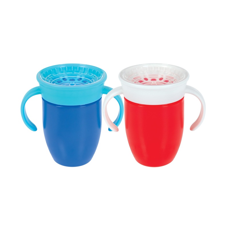 360 Wonder Cup with Handles (2 Pack – 7 oz) | Blue/Red