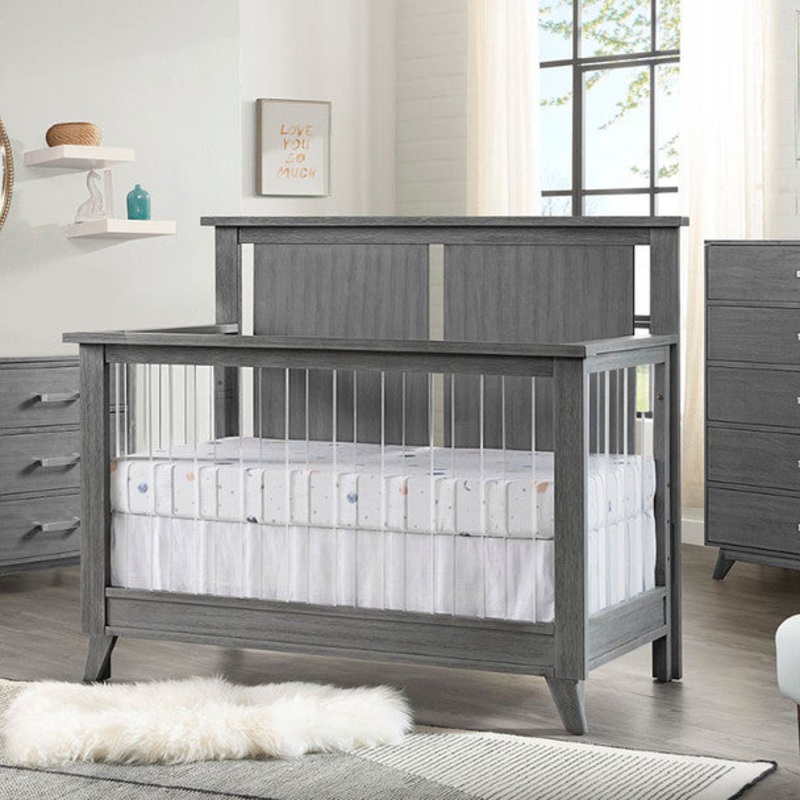 Oxford Holland 4 In 1 Acrylic Convertible Crib in Cloud Gray