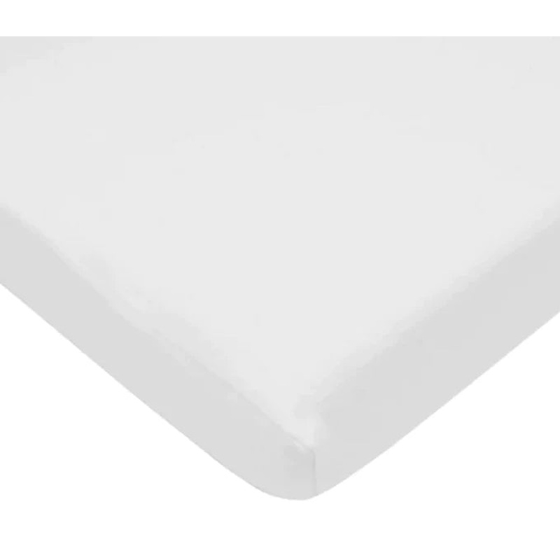 ABC White Cotton Jersey Crib Sheet White