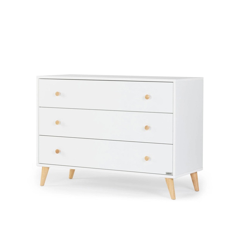 dadada Austin 3-Drawer Dresser White/Red Oak