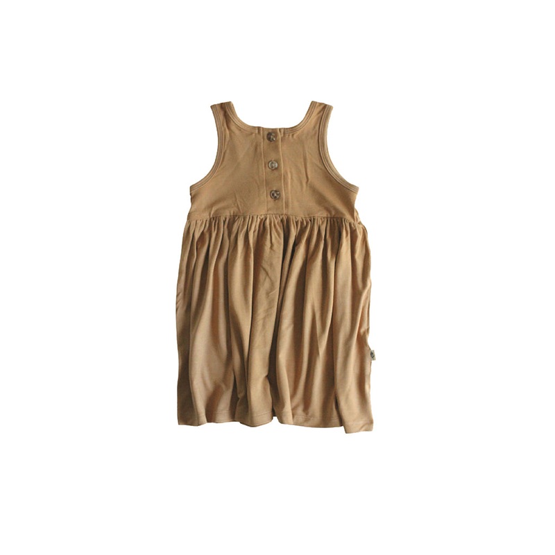Henley Tank Dress | Camel 6-12 Months