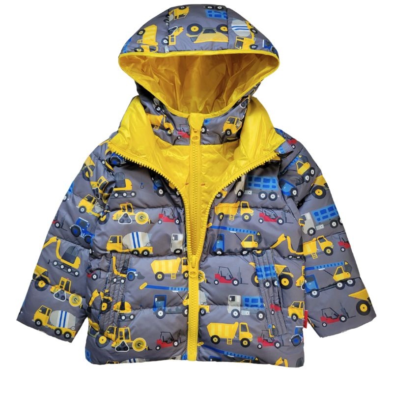 Onekid Car Seat Coat | The Road Coat Down – Construction Print 12 Month