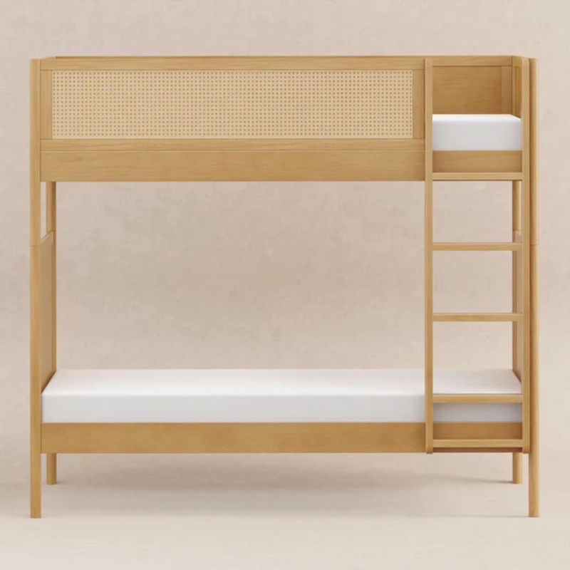 Babyletto Bondi Cane Convertible Bunk Bed Honey with Natural Cane