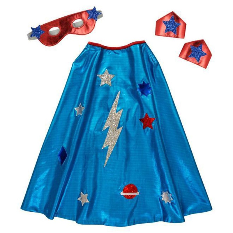 Blue Superhero Cape Dress-Up Kit