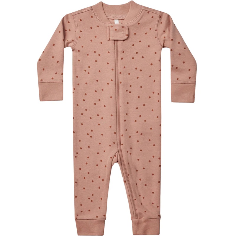 Long Sleeve Zip Sleeper | Polka Dot 0-3M